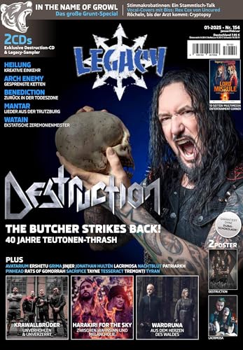 Photo de LEGACY MAGAZIN: THE VOICE FROM THE DARKSIDE. Ausgabe #154 (1/2025): mit DESTRUCTION samt exklusiver CD-Beilage sowie KRAWALLBRÜDER,...