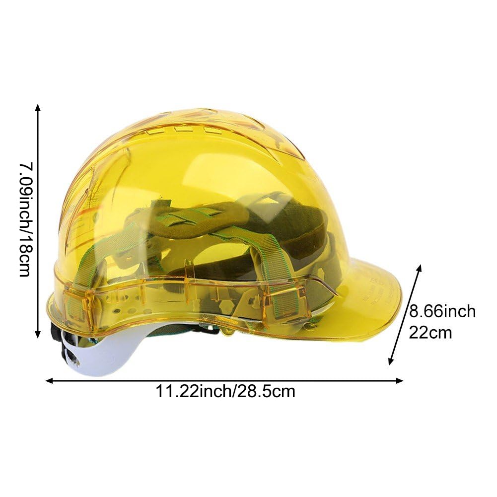 Kask budowlany, przezroczysty kask przemysłowy, kask ochronny dla pracowników, nakładka ochronna do użytku na zewnątrz, do leśnictwa, pracowników budowlanych