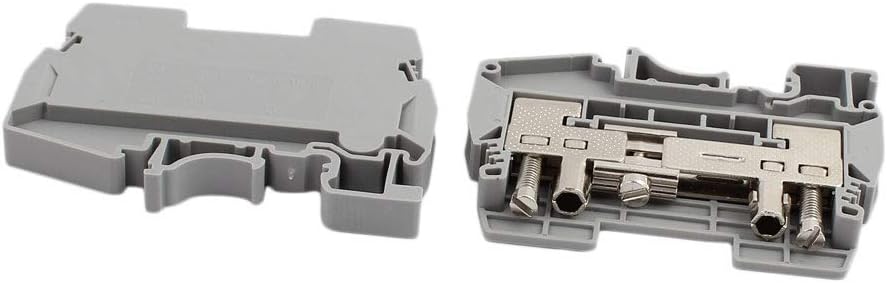 15Pcs URTKS Distribution electrical DIN Rail Mount Test Current Terminal Block 400V 6-10mm2 Cable Gray