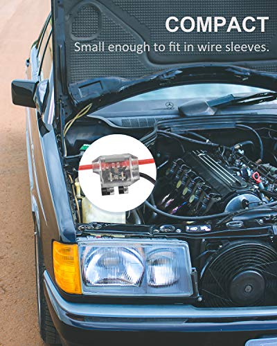 Low Voltage Wire Connector, Brilliance4U Quick Wire Splice Connector, 3 Way T Tap Solderless Wire Connectors, Ideal For Led Lighting, And Automotive, Fit 24-18 Awg Wires, Half Transparent 12 Pack #TOP4