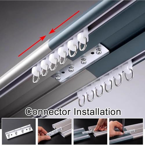 Riel de cortina de aluminio doble k de diseño duradero y elegante en blanco 6