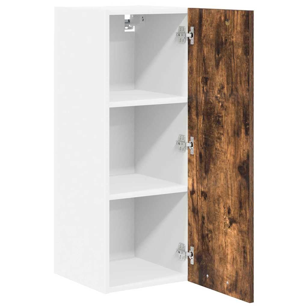 Hängeschrank mit Tür in Geräucherte Eiche und Weiß, Holzwerkstoff, 30 x 31 x 80 cm, moderner Stauraum für Küche und Esszimmer, vielseitig als Vorratsschrank, Organizer