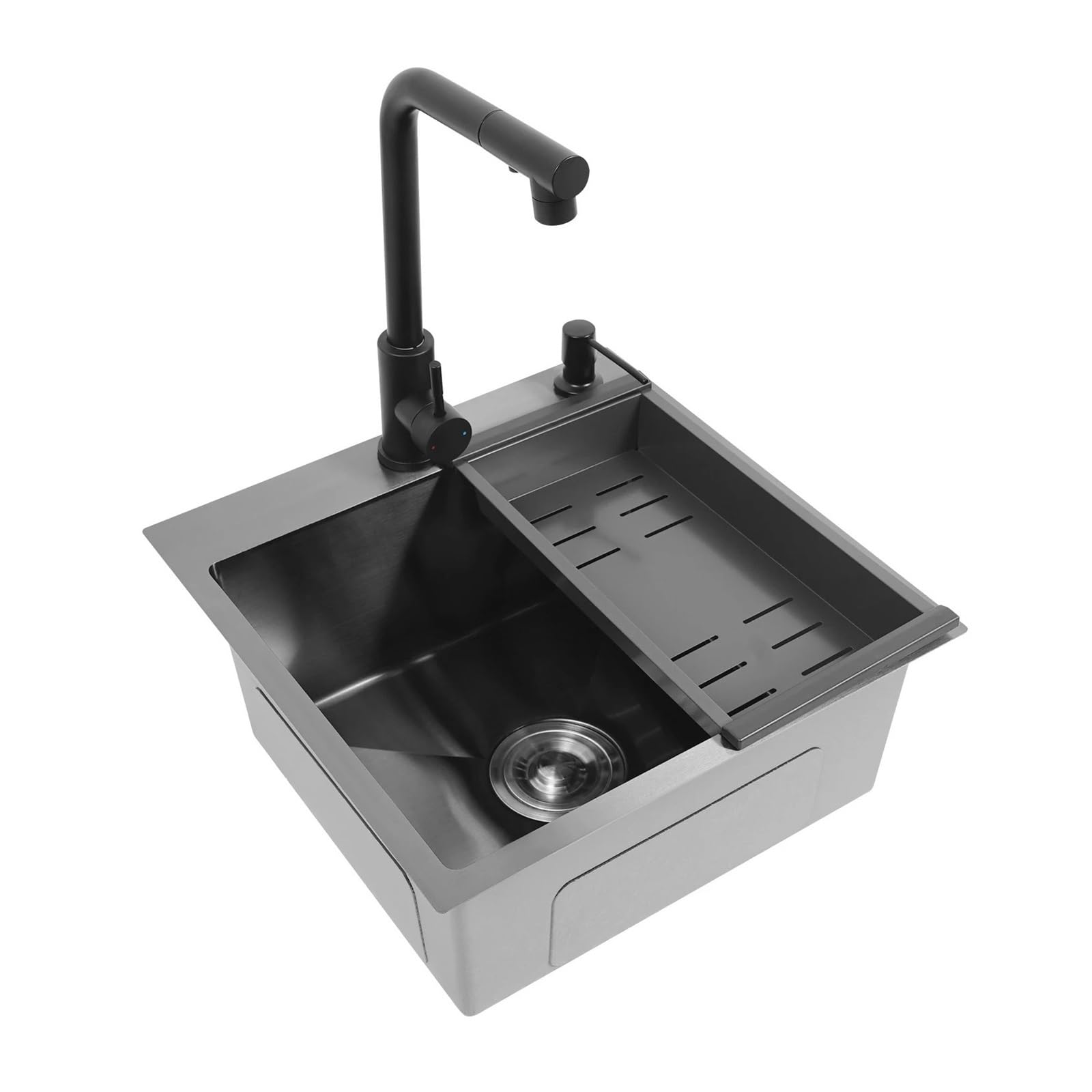 Fregadero de acero inoxidable para cocinas compactas juego con escurridor útil