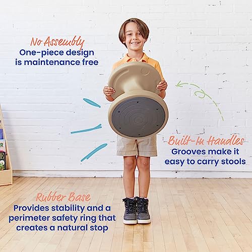 Image of ECR4Kids Twist Wobble Stool, 14in Seat Height, Active Seating, Sand