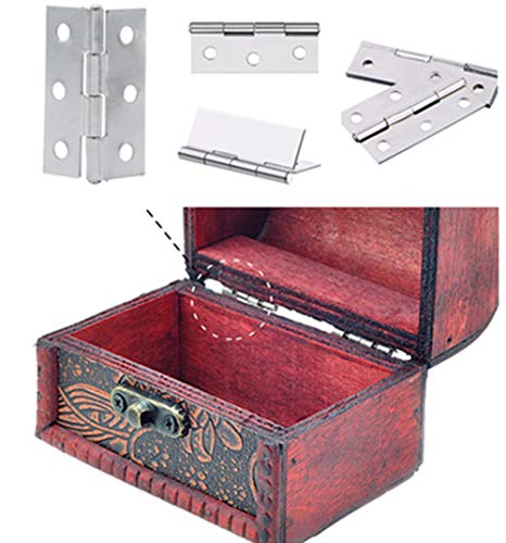 Aisibo 2 Inch Stainless Steel Folding Butt Hinges Silver Tone Home Furniture Hardware Closet Cabinet Door Hinge, 10 Pack #TOP3