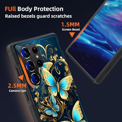 GFEWYTJYJ for Galaxy S25 Ultra Case,[10 FT Military Grade Drop Protection] Non-Slip Heavy Duty Shockproof Phone Case for Samsung Galaxy S25 Ultra 6.9 Inch 2025,Black Cat Moonlight - image 4