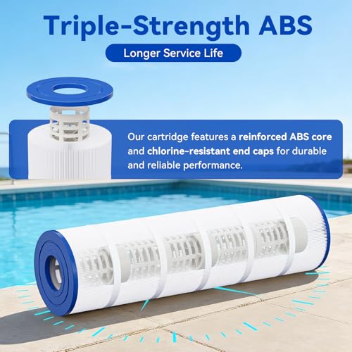 Hiioors CCP520 Pool Filter Cartridges 4 Pack, Compatible with Pentair Clean & Clear Plus 520, Replace Pentair R173578, Pleatco PCC130, 520 sq.ft, Heavy Duty 5 oz+ Trilobal Fabric by Hiioors - Used condition - Image 6