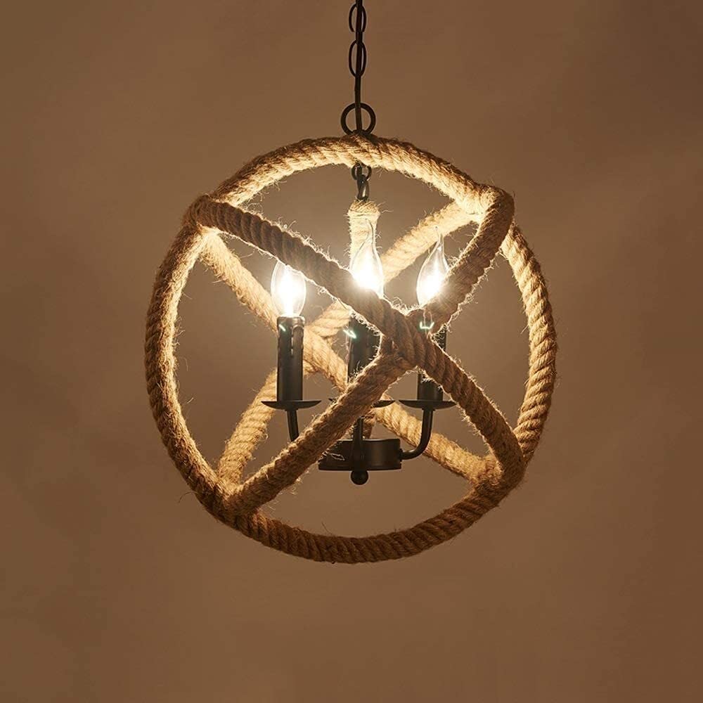 Suspension industrielle en corde de chanvre avec câble de 83 cm - 7