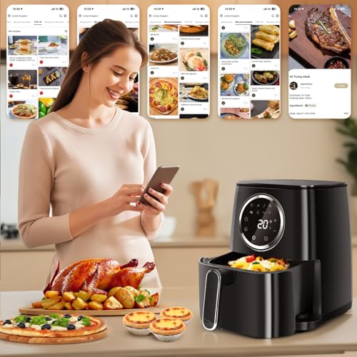 Aigostar Air Fryer 4.2L, Heißuftfritteuse XXL,Heissluft Fritteusen ohne Öl,8 Menü und Rezept, LED-Touchscreen, 1400W,BPA-frei – Bild 5