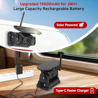 Venluna Dual Wireless Magnetic Backup Camera for Trailer - 7” 1080P HD 4CH Monitor with Solar 15000mAh Rechargeable Night Vision Rear Camera, DVR Loop Recording Waterproof No Delay for Truck,RV,Camper