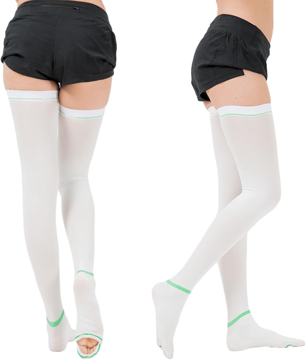 Ted Hose Compression Stockings - Anti Embolism Compression Stockings - Thigh High Compression Socks for Women and Men - 15-20 mmHg Compression Ted Hose with Inspect Toe Hole