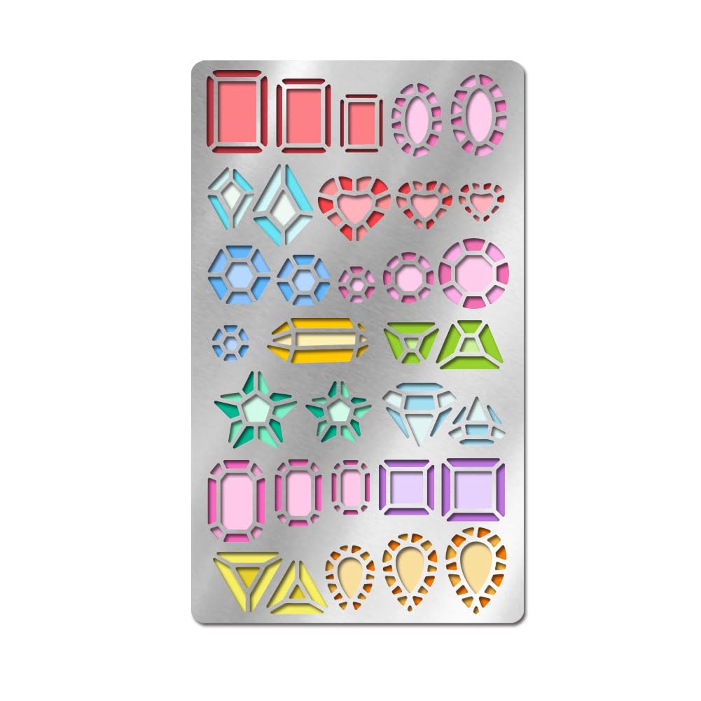 Pochoir en métal réutilisable en forme de diamant pour travaux manuels 17.7cm