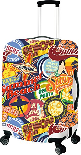 Primeware Travel Luggage Cover Protector Suitcase Washable Cover High Elasticity (Surf s Up Small)