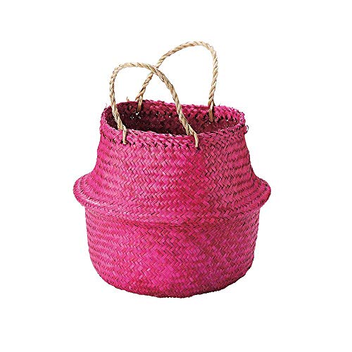 ちどり産業(Tidorisangyou) バスケット ピンク 直径約34×H28(持ち手込み40)cm