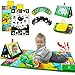 Inbeby Tummy Time Mirror & Play Mat & Pillow 3-in-1, High Contrast Black and White Baby Toys, Activity Mat for Early Education, Newborn Infant Tummy Time Toy Set for 0 3 6 12 Month Crinkle/Squeake
