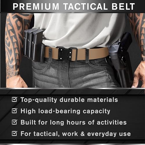 TECEUM Belt – Coyote B6 L – Heavy-Duty, Work, Hiking, Rigger, EDC Men’s Belts – Quick-Release – Nylon Web2