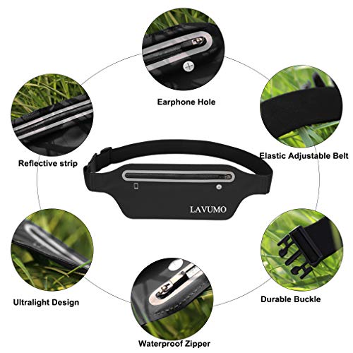 LAVUMO Sport Hüfttasche Lauftasche Handy Jogging Laufgürtel Damen Herren Bauchtasche Belt für iPhone 16 Pro Max Plus 15 14 13 Samsung S25 S24 Ultra Huawei Smartphone unter 7,0' Joggen Gürtel