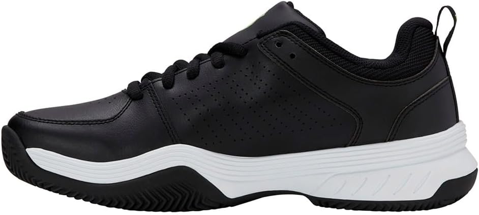 K-Swiss Men's Court Express 2 Clay Court Tennis Shoe, Black/White/Soft Neon Green, 11 M