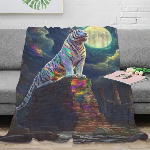 Couverture tigre chaud plaid de lit voyage bureau fauteuil salon - 3