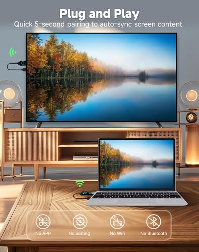 ZOESEEK Wireless HDMI Transmitter and Receiver with LED Display 328ft/100M, 4K Decode 1080P@60Hz Ultra FHD Video Output, Plug&Play 5G+2.4G for Video to Monitor from PC/Laptop/HDTV/Camera — view 3