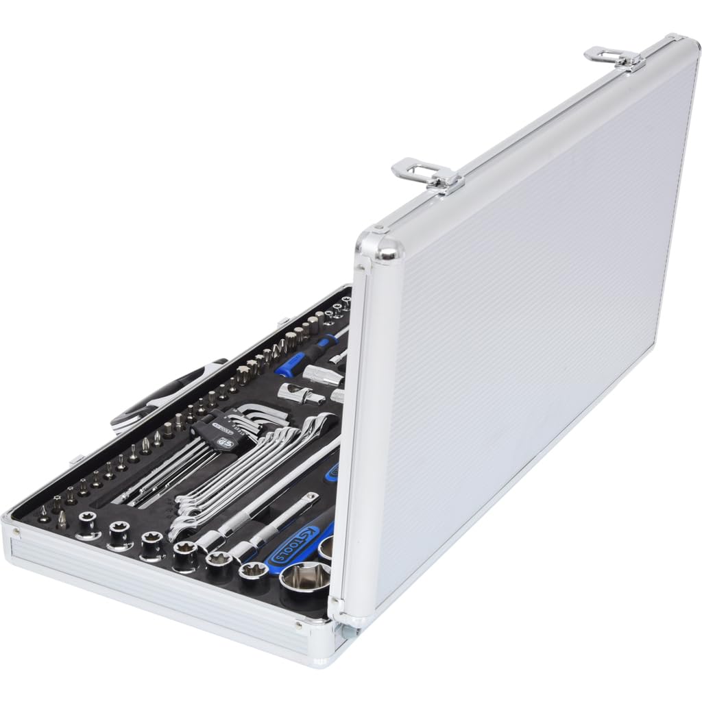 KS Tools 918.0702 Coffret alu douilles et clés 1/4''-1/2'' CHROMEplus 102 pièces