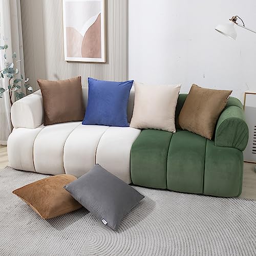 Image of HOKIPO Velvet Cushion Cover 24x24 in / 60x60 cm, Cream, Pack of 2 (IN-579-CRM-24IN*2)