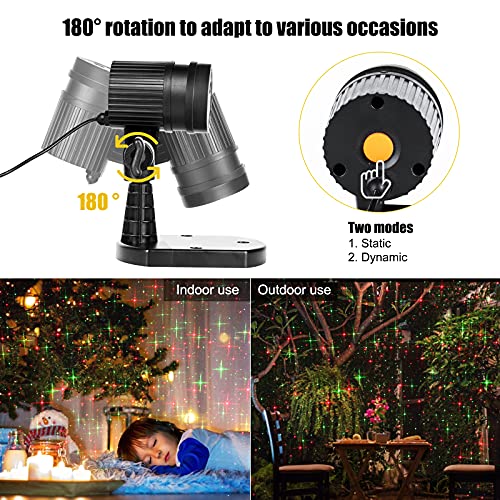 Christmas Lights Laser Projector Outdoor Red And Green Starry Projection Light 3 Working Modes Waterproof Plug In Mountable For Holiday Xmas House Indoor Party New Year Decoration Show, Black #TOP4