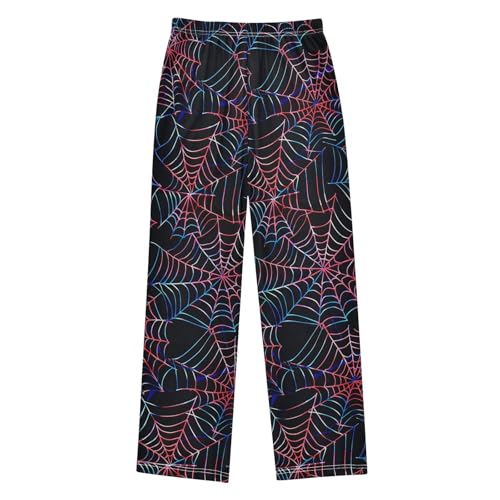 Red Blue Spiders Web Pajama Pants Elastic Waist Lounge Pajama Bottoms Long Pj Pants with pockets2