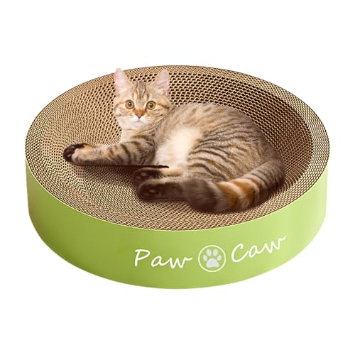 Tabla de rascar para gatos - Almohadilla de rascar de cartón ovalado, juguetes de rascar duraderos para el cuidado de los gatos | Cama de salón ecológica para interiores, retiros y áreas