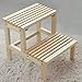 ADSE Sgabello con 2 gradini per Scale Sgabello con Scala in Legno massello Sgabello per Scarpe Sgabello per barile Sgabello per poggiapiedi Doppio Sgabello Alto per Arrampicata