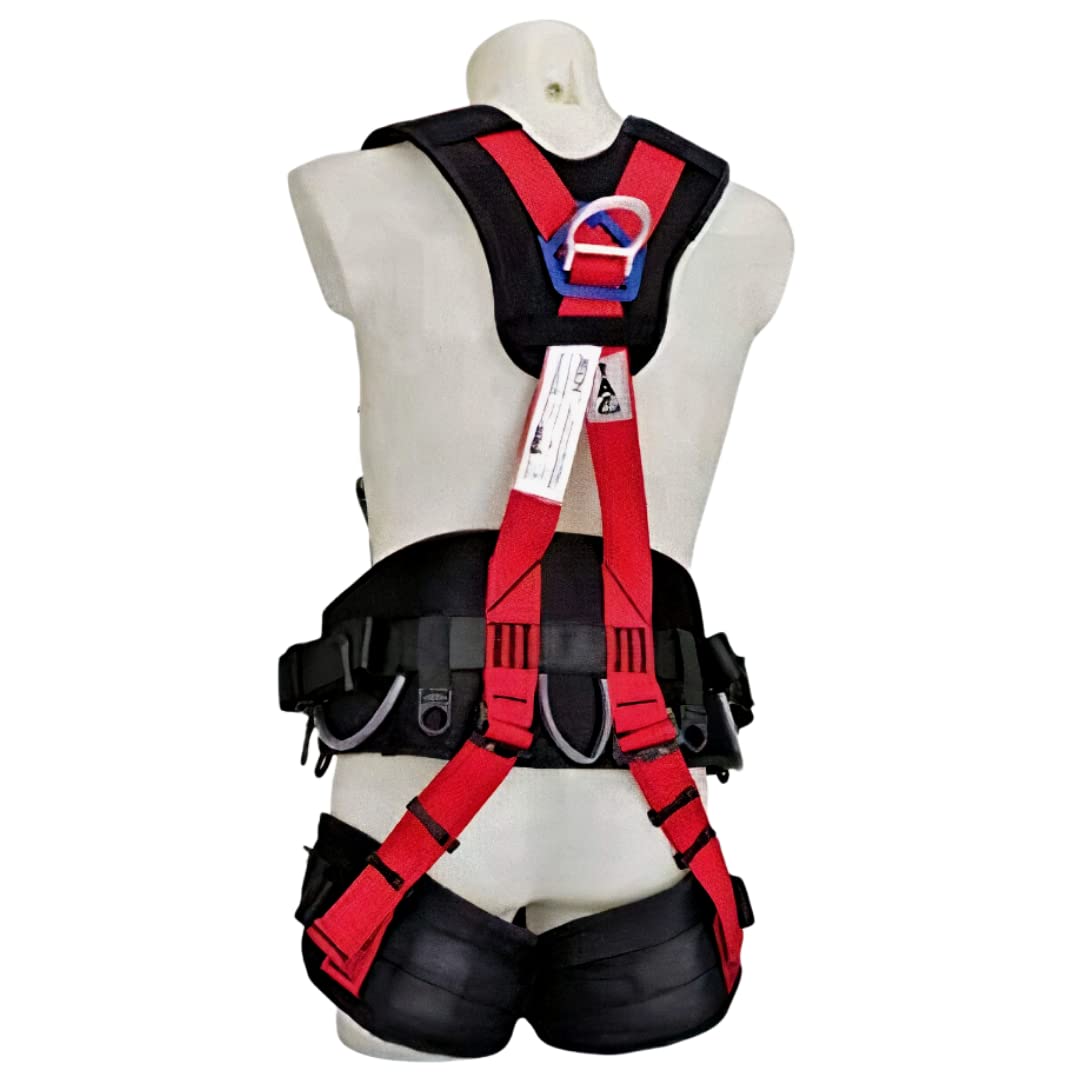 RMT Arnés Seguridad Trabajo Cuerpo Entero Ajustable | Arnes Anticaídas 5 puntos de Anclaje con Protección Lumbar y Muslos