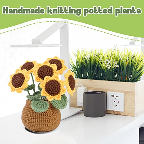 Image of kgxulr Crochet Kit, Sunflower Crochet Kit for Beginners, Knitting Kit | Beginner Crochet Kit, Crochet Flower Kit, Sunflower Crochet Kit, Beginner Crochet Kit for Adults