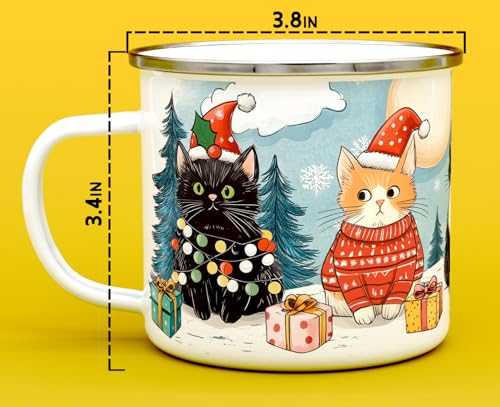 Vaso de camping festivo con gatos de Navidad 16 oz miniatura 5