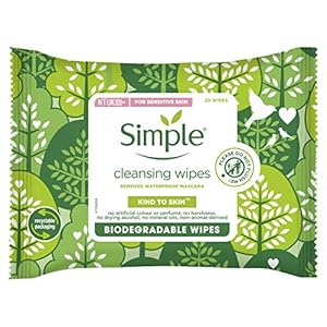 Simple Bio Cleansing Wipes, Voor Het Zachtjes Reinigen Van De Huid, Biologisch Afbreekbare Doekjes – 1 Pak – 20 Stuks