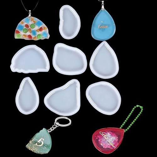 Miniatura 2 de FineInno Molde de resina irregular, molde de silicona con gota de agua, molde de fundición colgante para joyería epoxi, ágata de cristal, geoda,