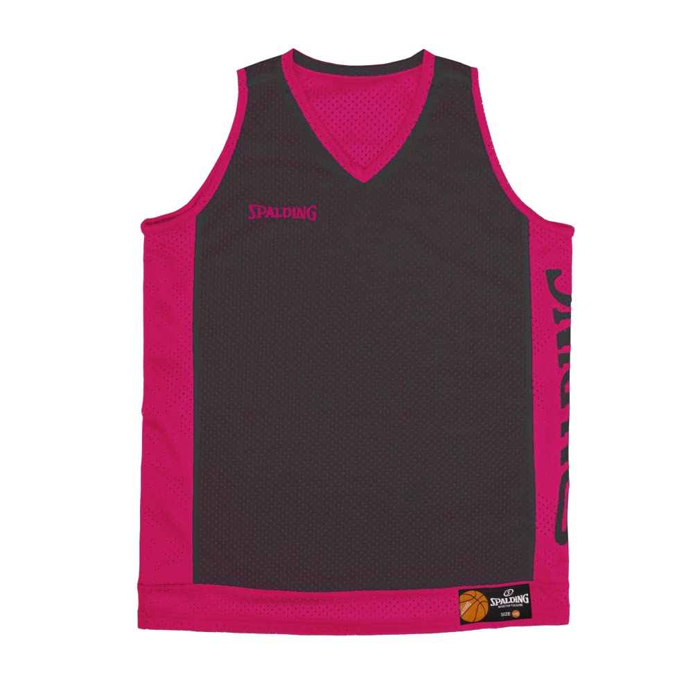 Spalding - Camiseta de Tirantes Reversible - Camiseta de Baloncesto - Fucsia/Negro - Talla XXL - Ropa Deportiva - Baloncesto