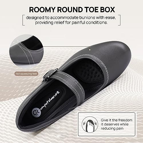 Image of Ortho+rest Women Orthopedic Bunion Mary Jane Dress Shoes | Bunion-bliss Dressy Pumps, Low Chunky Heel, Round Toe, Comfortable for Work & Office Professionals