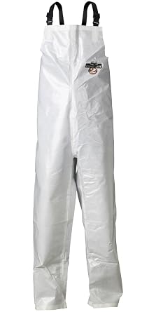 Lakeland ChemMax 2 Taped Seam Bib Pant, Disposable, X-Large, White Case of 6