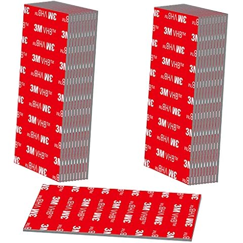 Rusoz Double Sided Sticky Pads, 20 Piece Number Plate Sticky Pads Extra Strong Waterproof Tape Outdoor And Indoor Use, 25mm x 100mm Sticky Pads for Walls Cover