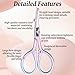 2 Pcs Eyebrow Scissors for Women 3.5 Inch Small Scissors Beauty Mini Scissor Cosmetic Lash Scissor for Facial Hair Eyebrows Nose Beard, Stainless Steel Straight Tip