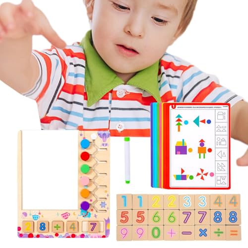 Juegos matemáticos de madera | Juguetes de educación temprana | Juguete manipulador matemático | Juguetes de viaje educativos | Juguete educativo de enseñanza temprana de 11,69 pulgadas, juguete de