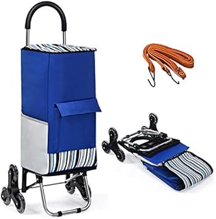 GYMAX Folding Shopping Trolley, Grocery Cart with Large Capacity, Max Capacity 50kg, Grocery Utility on Wheels for Shopping, Camping, Transportation