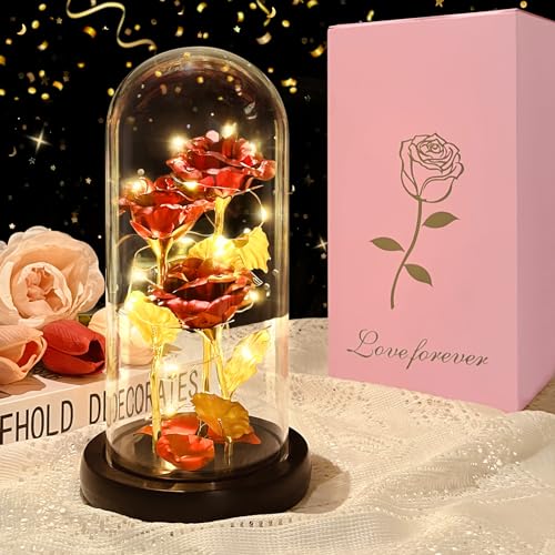 LUMITERRA Ewige Rose Im Glas - Romantisches Geschenk Für Mama & Frauen