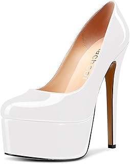 white platform heels amazon