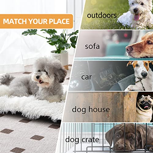 Gavenia Dog Beds For Medium Dogs, Plush Dog Crate Bed For Sleeping &Ease Anxiety, Washable Dog Mats With Anti-Slip Bottom For Large Dogs And Cats (24 * 18 * 3 Inches, White) #TOP6