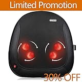 CINCOM Masajeador de Espalda del Coche Shiatsu Almohada de Masaje de Espalda Baja con Calor para Relajación Muscular y Alivio del Dolor (con Cargador de Coche)