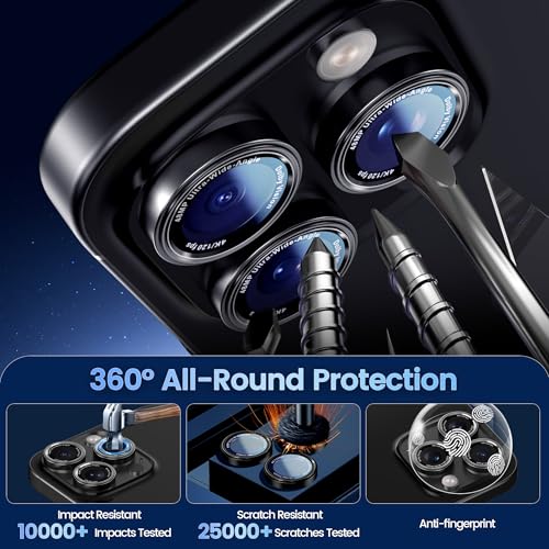 Image of CACOE Camera Protective Case for iPhone 17 Pro Max /17 Pro /16 Pro Max /16 Pro /15 Pro Max /15 Pro /14 Pro Max /14 Pro, [Scratch-Resistant] [Drop-Proof] [Strong Adhesive] (Black)