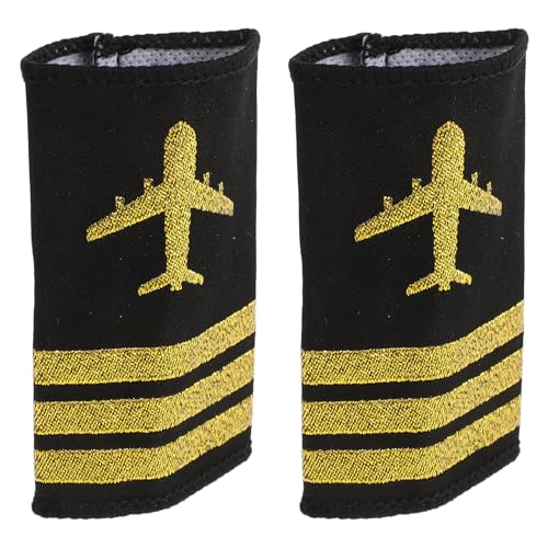ROMISBABA Charreteras de Piloto de Aerolínea para 2 Piezas Barras de Uniforme 3 Rayas Accesorio para Uniforme de Capitán y Azafata Ideales para Cosplay y Disfraces de Vuelo