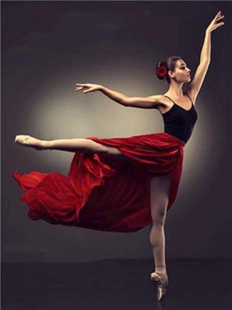 WOWDECOR Paint by Numbers Kits for Adults Kids, Diy Oil Painting - Beautiful Ballet Dancer 16x20 inch (Framed)