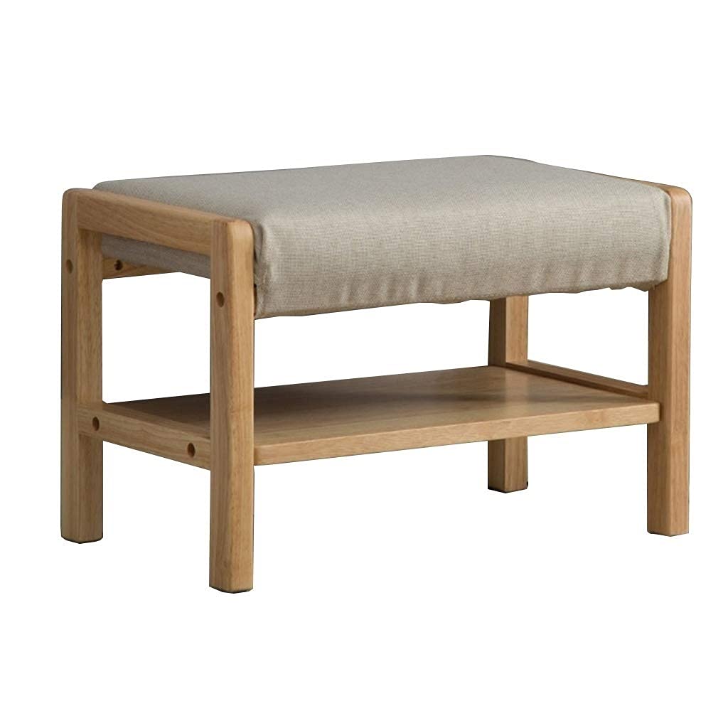 Organisateur de chaussures et tabouret de luxe en bois naturel au design intemporel
